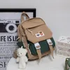 Bolsas escolares colorido colorzinha pequena mochila coreana mulher estudante fofa mini bolsa adolescente meninas kawaii lazer viagens