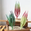 Decorative Flowers Large Artificial Succulents Bonsai Green Purple Pink Red White Flocking Fake Plants Home Garden Christmas Wedding
