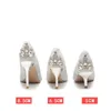 Tacchi alti scarpe da sposa strass sposa sposa elegante abito tacco tacco puntato di punta di punta di piedi da donna lussuoso