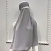 Abbigliamento etnico Musulmano Hijab Donna Niqab Burqa Velo Maschera islamica Copertina Sciarpa Scialle Hijab femminile Ramadan Colore nero Copricapo