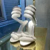 Обувь змея в форме ремня в форме rates wrinestone Open Toe Thin Women's Stiletto Crystal High High Sandals Платье свадебная вечеринка