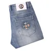 Мужские джинсы весна лето Тонкое джинсовая стройна подходит европейскому американскому высококачественному бренду маленькие прямые штаны XW2069-1