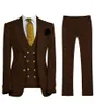 Costumes pour hommes Costume Slim Fit 3 pièces Business Casual Gentleman Costume Groom Vest Pantalon Blazer Set