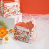 Papel de regalo 20 PCS Portable Cute Delicate Print Glitter Candy Box Banquete de boda Fácil de montar Small Flower Gift Wrapping Paper Box 230301