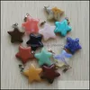 CAR DVR CHARMS Natural Pink Crystal Five Point Star Shape Pendants för DIY Jewelry Making Wholesale Drop Leverans Fyndkomponenter Dh42a