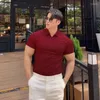 Men's Polos 2023 Summer Cotton Polo Shirt Men Fashion Tops Tees Mens Sports Short Sleeve Gym Bodybuilding Fitness Homme Camisa