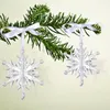 Decorazioni natalizie Ornamenti appesi in acrilico cristallino fiocchi di neve glitterati albero festa per la casa Babbo Natale Merry 2023