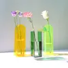 Vases Acrylic Flower Vase Colorful Modern Contemporary Design Floral Container Decoration for Home Office 230301