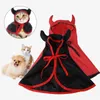 Vêtements pour chiens manteau pour animaux de compagnie confortable réglable cravate corde corne du diable Halloween Cosplay chat Costumes chiot à capuche accessoires