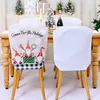 Housses de chaise Couverture arrière de Noël Table à manger de Noël Housse Décoration de fête Maison Cuisine Année Décor