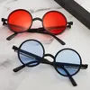 Óculos de sol Retro Classic Fishing Leisure Round Metal Vintage Mulheres Moda POGRAÇÃO SAMPUNK UV400SUNGLASSES