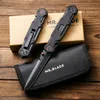 MRBLADE H2901 Assisted Open Tactical Folding Knife D2 Black Coating Blade G10 with Steel Sheet Handle Fast Open Pocket Folder Knives with Nylon Bag