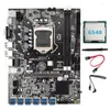 マザーボード-B75 BTCマイニングマザーボードとSATAケーブルG540 CPU LGA1155 12XPCIEからUSB MSATA DDR3 B75