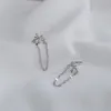 Серьги с серьгами ventfille sterling silver fashion bowknot Zircon ear Clips Женская оригинальная личность кисточка для кисточки для кисточки для кисточки для кисточки.