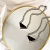 Simple pendant necklace triangle designer necklaces enamel for women cheap letters pattern romantic metal hip hop for men luxury necklace plated silver ZB011 E23