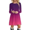 Casual Dresses In For Women Plus Size Gradient Dress Long Sleeve Tee Shirt Swing Holiday Wedding Guest