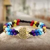 Strand 7 Chakra Healing Yoga Reiki Bracelet Perles De Pierre Naturelle Tressé À La Main Femmes Hommes Arbre De Vie Charme BraceletsBangles Bijoux