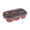 Ensembles de vaisselle Bento Box Five-Grid Lunch Portable Micro-ondable Enfants Étudiant Avec Bol Fournitures De Cuisine