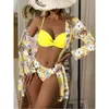 2023 Designer Bikinis Femme Trois pièces Bikini Maillots de bain Surchemise Sous-vêtements Été Maillots de bain Plage Maillots de bain Maillot de bain à trois points