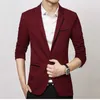 Męskie garnitury Blazers Men Blazer Casual Spring Fashion Wysokiej jakości bawełniany Slim Fit Suit Ternno Masculino Business1