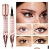 Eyeliner Yanqina Queens Scepter Gold Rose Liquid Pen Jet Black Eyeliner Wasserdicht Schweißfest Antiblooming 24H Langanhaltend Schnell Dr Dhf6I