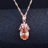 Pendentif Colliers De Luxe Champagne Morganite Pour Les Femmes De Mode Or Rose Couleur 45 cm Croix Chaîne Bijoux Cadeau De Fiançailles