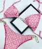 Luksusowe tekstylne seksowne stringi bikini strój kąpielowy trójkąt brazylijski kostium kąpielowy Summer Beachwear Bandag