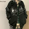 Giacche da donna Juciy Bomber Apple Donna Varsity Jacket Fashion American Baseball Jacket's Loose Retro Harajuku Coat Bombers Summer 230301