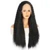 Wig Women's Long Curly Hair Voorkant kan kantpruik chemische vezels hoofddeksel diepgolfpruiken 230301