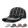 Ball Caps Rhinestone pusta oddychająca Women Baseball Cap 2020 Nowa kobieta na świeżym powietrzu Regulowana haftowana czapka Summer Sunhatj230228