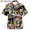 Men s Casual Shirts The King 3D Hawaii Summer Short Sleeve Oversized 5XL shirt Chemise Homme 188 230228