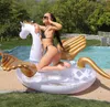 Sommar uppblåsbar Pegasus float Swim Ride-On Pool Beach Unicorn Seat Ring Toys Water Party Swimming Floats Raft Air Madrass Giant Rainbow Horse