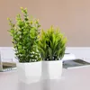 Decoratieve bloemen neppotartificiële bonsai fauxflower decor mini badkamerpot groene realistische potten eucalyptus varen vasegreen boom