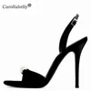 Dress Velvet Rhinestones Knot High Women Sandals Crystals Shoes Ankle Strap Lady Party Peep Toe Thin Heels SandalsL230301