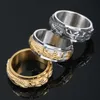 Cluster Rings Chinese Dragon Man Finger Ring Never Fade Gold Plated 316L Acier Inoxydable Rotatif Anneaux Pour Hommes Party Bijoux Accessoires G230228