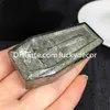 Natural Pyrite Stone Coffin Figurine Crystal Carving Gift Small Healing Fool's Gold Crystal Gemstone Christian Cross Coffin Sculpture Collection Home Decoration