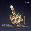 Pendentif Colliers Hermosa Bijoux Dashing Brillant Jaune Citrine Fantaisie Argent Couleur Charme Collier Pour Femmes Cadeaux 20234668