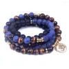 Pulseira masculina strand 108 MALA NATURA STONE MULHERES BRACELETS ou CARRO DE JOETS DE YOGA DESCRILHO DE YOGA