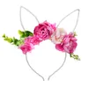 Pannband Spring Girl's Hair Band Flower Hairband Flower Hair Hoop Geometric Floral Hairband Rabbit pannband Påskdagsdekor