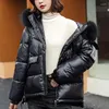 Kadın Trençkotları Moda Kış Ceketleri Kadınlar İçin Katı Kapşonlu Büyük Kürk Parkas İnce Sıcak Ceket Kadın Kar Aıyısı Takım Giysileri