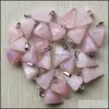 bil dvr charms naturliga rosa rosor kvarts sten hexagon pyramis reiki pelare pendum pendants för halsband smycken gör droppleverans findin dhcev