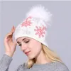 Beanies Beanie/Skull Caps Women Fashion Christmas Hat Sweater Break Snowflake 15 cm cadeau voor Xmas Year Decorations Winter