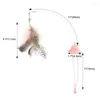 Cat Toys Funny Feather Toy Interactive Kitten Catcher Teaser Wand katten krabben toverstokken plakken schattig huisdierenhoed roze