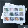 car dvr Pendant Necklaces 12 Colors Reiki Healing Jewelry Water Drop Natural Stone Necklace Quartz Lapis Opal Pink Crystal Pyramid Amethyst Dhn6L