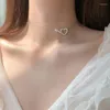 Choker 2023 Style Heart-shaped Pendant Necklace For Women Elegant Sexy Clavicle Chain Fashion Luxury Jewelry Wedding Party Gift