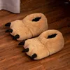 Slippers Winter Cartoon Women Viscose Shoes Cute Pink Warm Home Suede Bear Bedroom Carpet Cotton