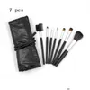 Makeup Brushes 7 Pc Brush Make Up Set Goat Hair Wooden Handle 5 Different Color Leather Bag Cosmetics Kit Drop Delivery Health Beaut Dhbmy