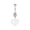 Heart Hollow Navel Ring Body Piercing Drop Dangle Body Belly Piercing Belly Navel Ball Clip Navel Ring Nave Clip