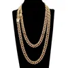 Hänghalsband Hip Hop Jewelry Mens Gold Silver Miami Cuban Link Chain Halsband Fashion Bling Diamond Iced Out Chian Necklace For Women Armband Yay005 T230301