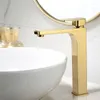 Banyo Lavabo Muslukları Havza Musluğu Altın Fırçalı Pirinç Karıştırıcı Katı Bakır Lüks Kuzey Avrupa tarzı musluk muslukları